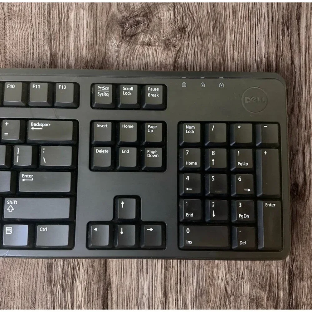 Dell Genuine USB Keyboard Black Wired Slim Lightweight KB212-B